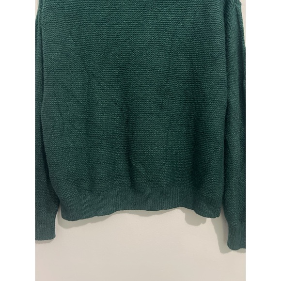 J.Crew Sweater Women’s Large Green Mockneck Cable Sleeve CF051 - Picture 8 of 13